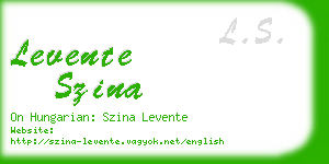 levente szina business card